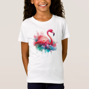 Camiseta Pássaro Flamingo Rosa Sublimação