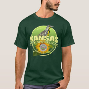 Camiseta Pássaro & flor de estado de Kansas