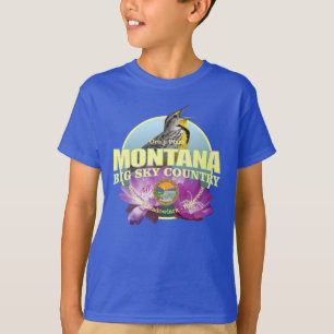 Camiseta Pássaro & flor de estado de Montana