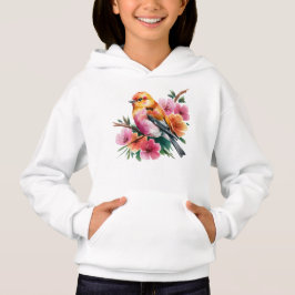 Camiseta Passaro Flor Rosa
