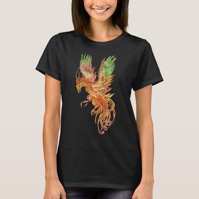 Camiseta Pássaro Fogo Phoenix das Ashes Eu Levanto Phoenix (Frente)