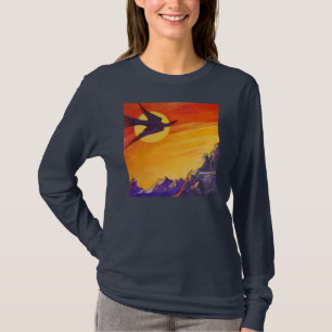 Camiseta Pássaro fora do tempo e do espaço por Lynda Vugl