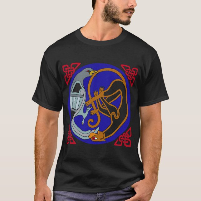 Camiseta Pássaro & gato celtas (Frente)