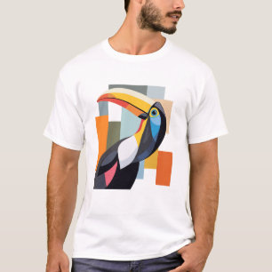 Camiseta Pássaro Geométrico Colorido