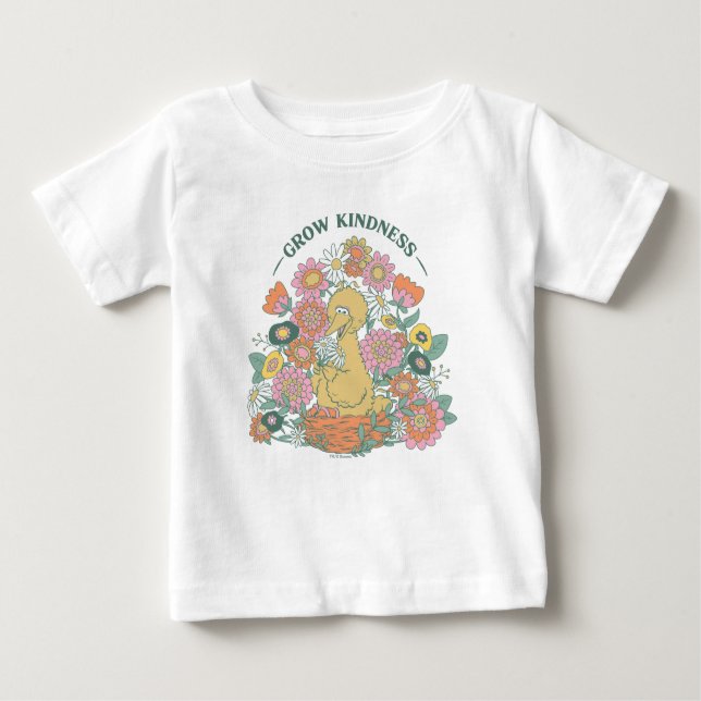 Camiseta Pássaro Grande | Gráfico Floral de Bondade Crescen (Frente)