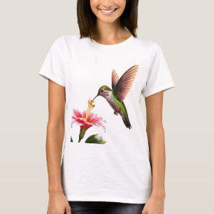 Camiseta Pássaro Humming no almoço