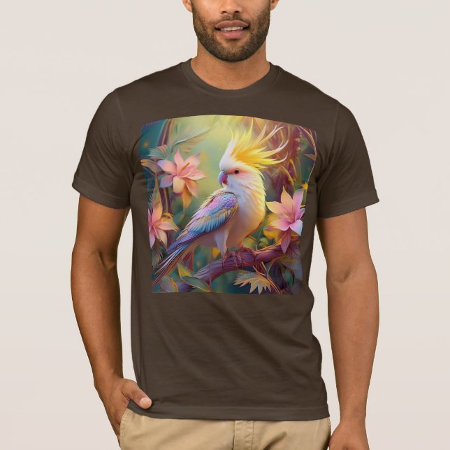 Camiseta Pássaro Iridescente Wing Cockatiel Fantasy (Frente)
