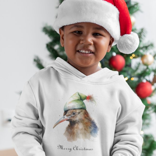 Camiseta Pássaro Kiwi bonito no Chapéu Elf de Natal, person (Criador carregado)