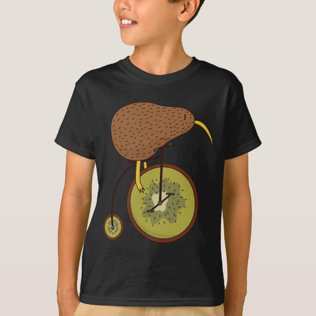 Camiseta Pássaro Kiwi legal na Design Fruta Kiwi (Frente)