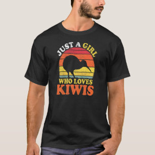 Camiseta Passaro Kiwi Vintage Só Uma Garota Que Ama Kiwis