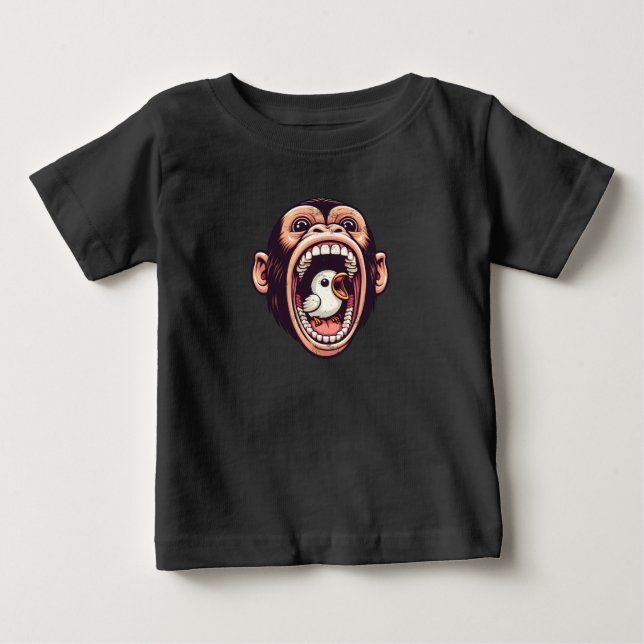 Camiseta Pássaro Macaco Engraçado (Frente)