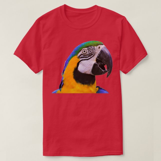 Camiseta Pássaro Macaw bonito e colorido (Frente do Design)