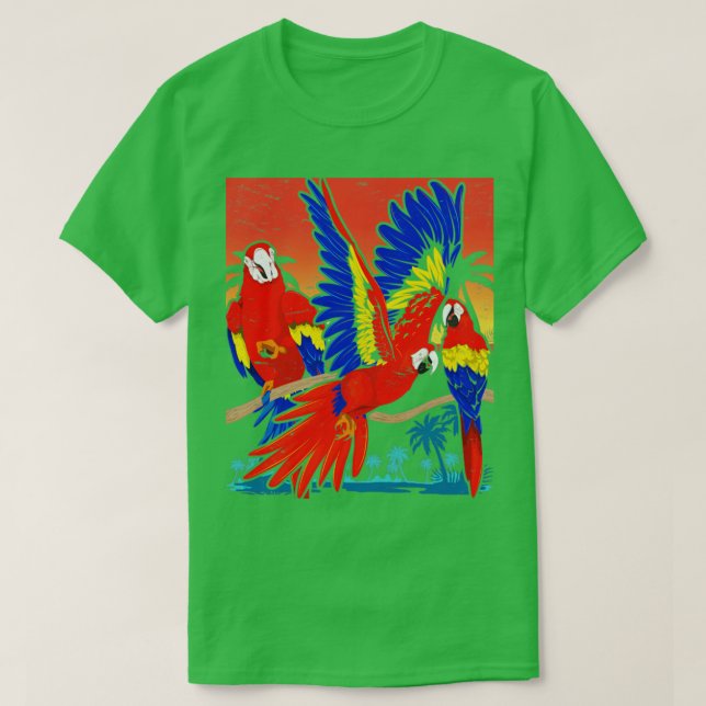 Camiseta Pássaro Macaw Zoo Animal (Frente do Design)
