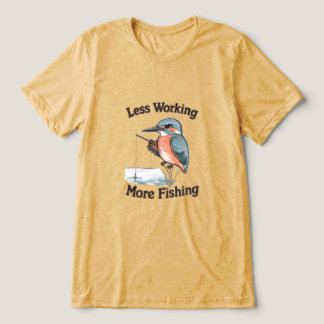 Camiseta Pássaro Martim-Pescador Engraçado Menos Trabalho M