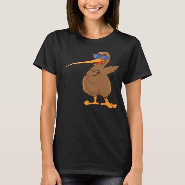 Camiseta Pássaro neozelandês Dabbing Kiwi Bird Da Dance (Frente)
