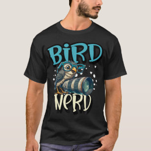 Camiseta Pássaro Nerd Coruja Bonita Óculos Grandes Câmera E
