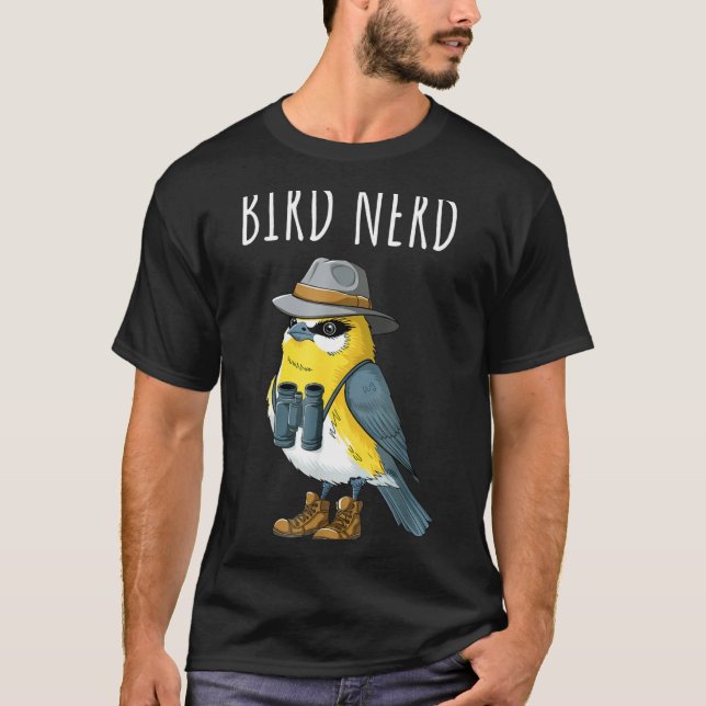 Camiseta Pássaro nerd engraçado observador de pássaros obse (Frente)