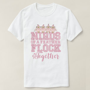 Camiseta Pássaro Nerd Pássaros Engraçados de uma Pena Reúne