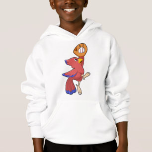 Camiseta Pássaro no Baseball com luva de beisebol