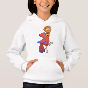 Camiseta Pássaro no Baseball com luva de beisebol