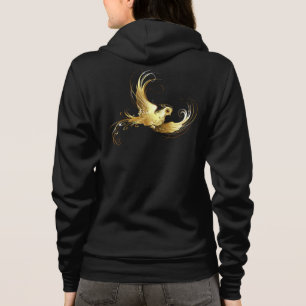 Camiseta Pássaro ouro sobre fundo preto