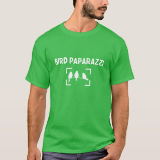 Camiseta Pássaro Paparazzi Engraçado Pássaro Assistindo à c