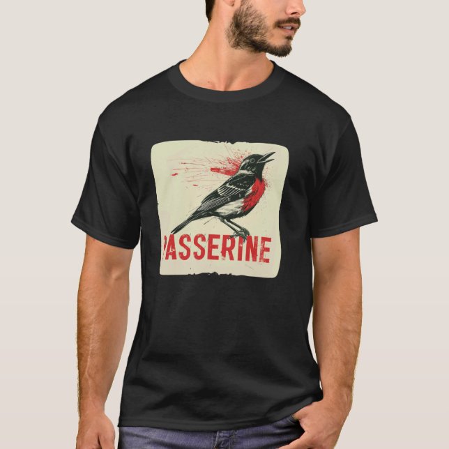 Camiseta Pássaro Passerine legal para aves Birdie e amantes (Frente)