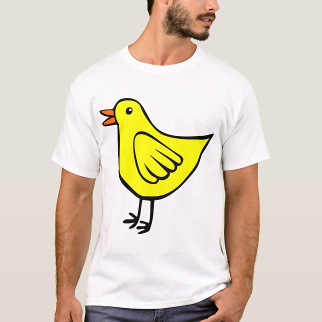 Camiseta Pássaro Pequeno - Amarelo (Frente)