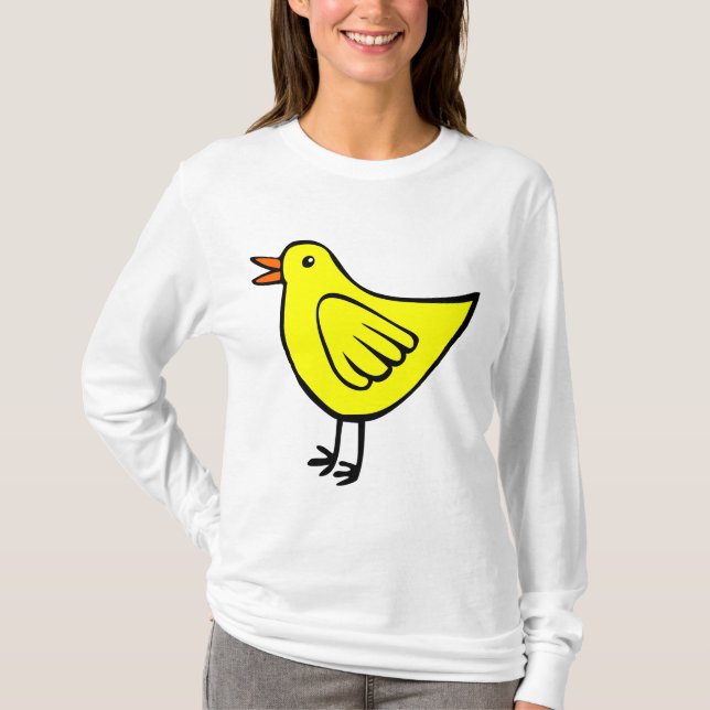 Camiseta Pássaro Pequeno - Amarelo (Frente)