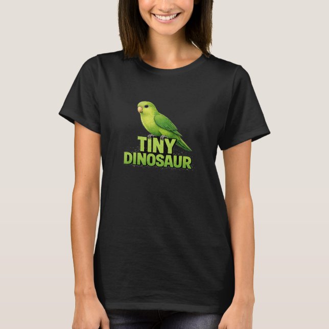 Camiseta Pássaro Pequeno Dinossauro - Preto (Frente)
