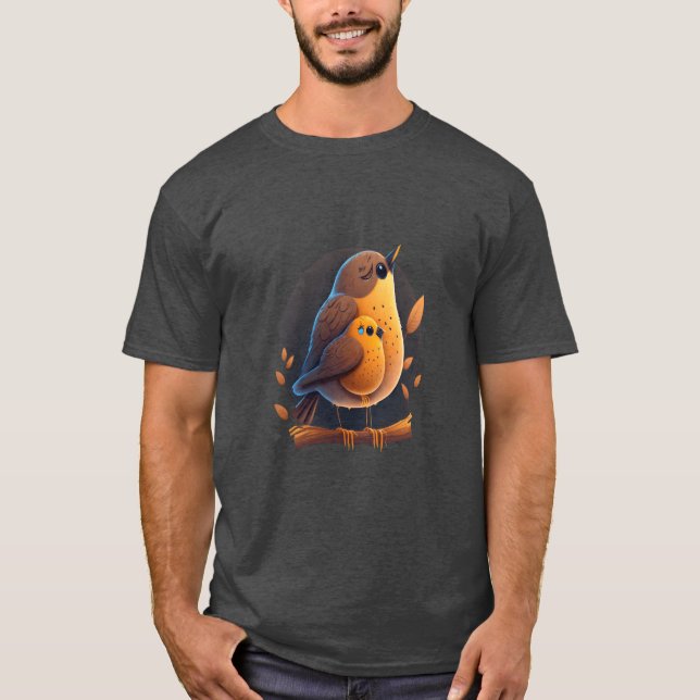 Camiseta Pássaro Pet Proprietário de Pássaros Mãe Abraçando (Frente)