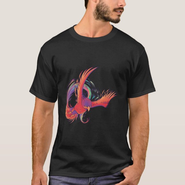 Camiseta Pássaro Phoenix Colorido (Frente)