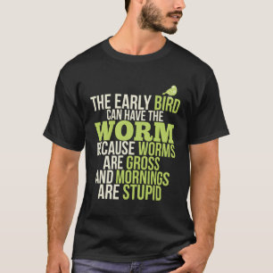 Camiseta Pássaro Povoado Pode Ter O Verme E Manhãs