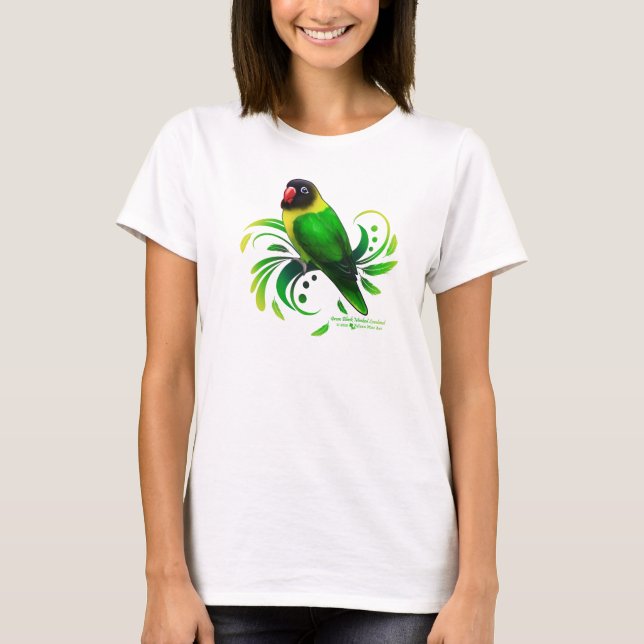 Camiseta Pássaro Preto Verde (Frente)