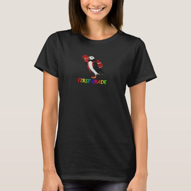 Camiseta Pássaro Puffin Primeiro Dia de Animal de Primeira  (Frente)