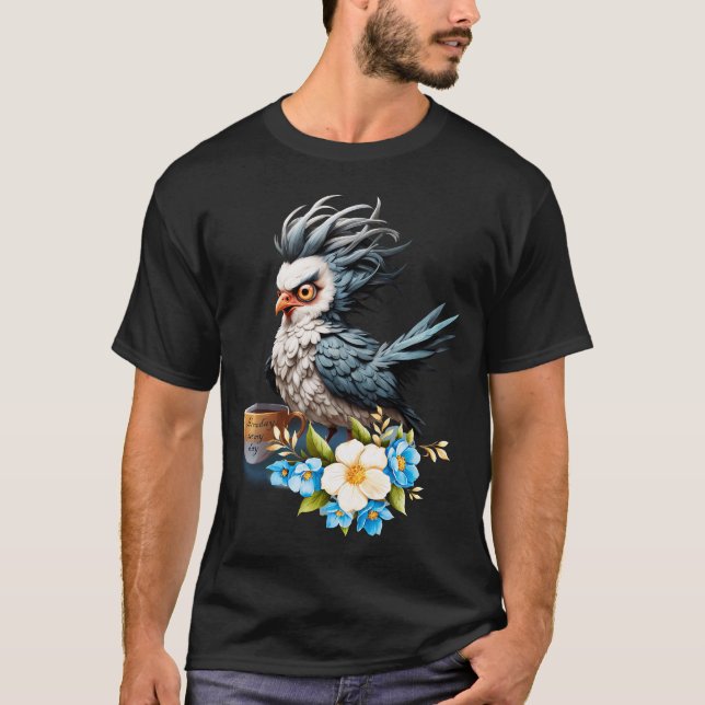 Camiseta Pássaro rabugento na segunda. (Frente)