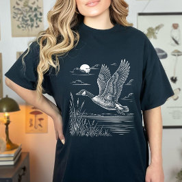 Camiseta Pássaro Rei do Leste Arte Linear Observador de Pás