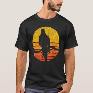 Camiseta Pássaro Retro Assistindo Papagaio-De-Mata Selvagem