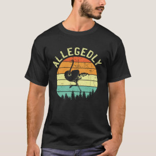 Camiseta Pássaro Retro Voador Alegadamente Ostrich