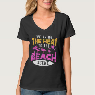 Camiseta Passaro Rosa Flamingo Nós Trazemos o Calor para a