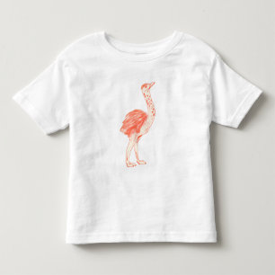 Camiseta Pássaro-rosa-rosa-claro, avestruz