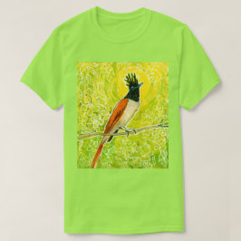 Camiseta Pássaro Tropical de Flycatcher de Paraíso Indiano