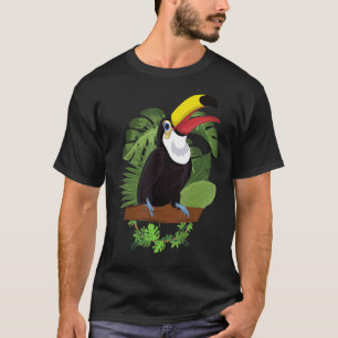 Camiseta Pássaro Tropical de Verão Floresta Tropical Touca