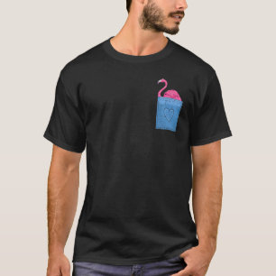 Camiseta Pássaro Tropical Pocket Rosa Flamingo