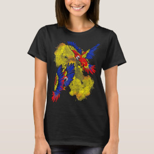 Camiseta Pássaro Tropical Selva Animal Colorida Papagaio