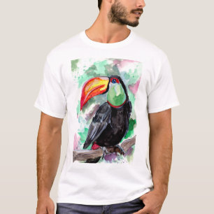 Camiseta Pássaro Tucano Aquarela