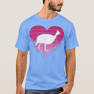 Camiseta Pássaro-voador-guincho Vintage Coração Guiné Fowl 