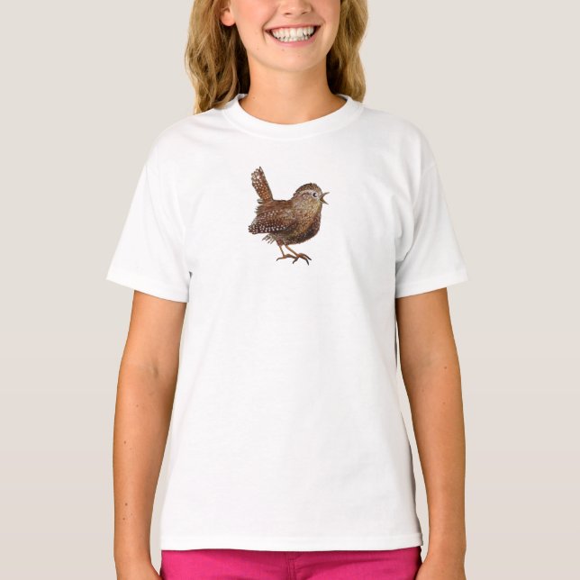 Camiseta Pássaro Wren (Troglodytes Troglodytes) (Frente)
