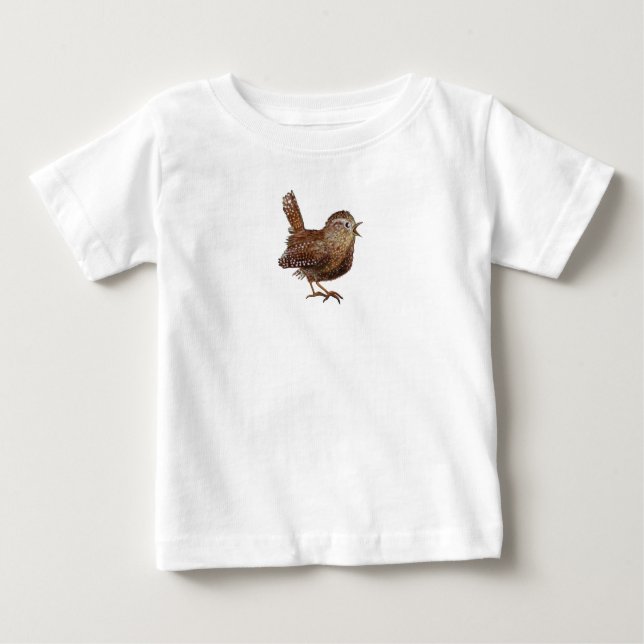 Camiseta Pássaro Wren (Troglodytes Troglodytes) (Frente)