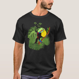 Camiseta Pássaro Zoológico das Folhas Tropicais é um toco e